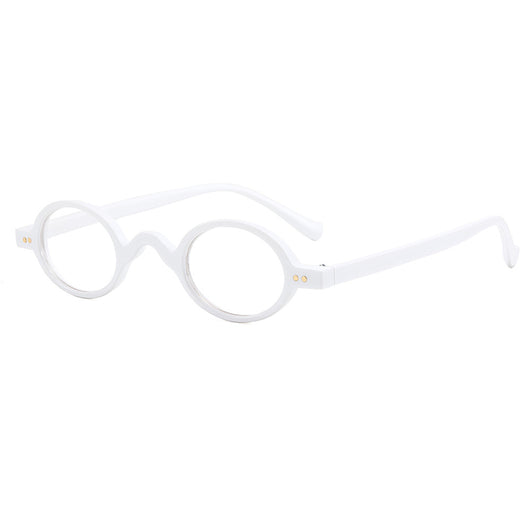 Red small frame round glasses with clear lenses, featuring a retro or steampunk style. - Image 21
