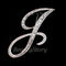 English letter brooch with diamonds J