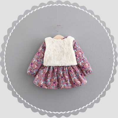 Conjunto de Falda y Blazer para Niñas con Detalles de Terciopelo - Image 2