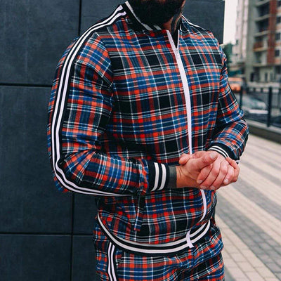 Camisa Deportiva Casual con Cierre y Cuadros para Hombre - Image 10