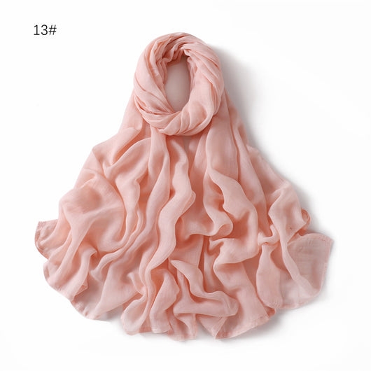 Pañuelo de Algodón y Lino Monocrómático con Ala Ancha - Image 15