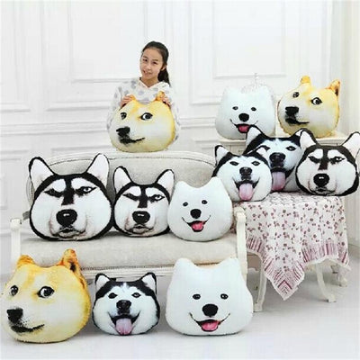 Almohada Térmica 3D Cabeza de Perro - Cojín Creativo Calentable