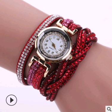 Reloj de moda para mujer con correa PU y detalles de diamantes retorcidos - Image 9