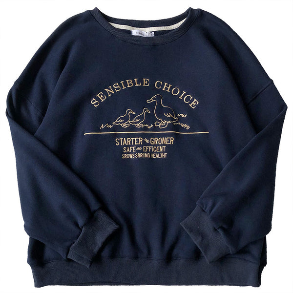Sudadera Pato Retro con Mangas de Felpa Bordada