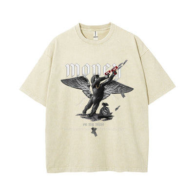 Camiseta Estampada Lavada y Desgastada para Hombre - Image 8