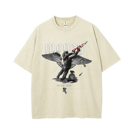 Camiseta Estampada Lavada y Desgastada para Hombre - Image 8