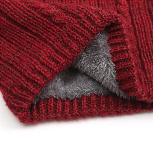 Bufanda Tejida de Rayas Anchas con Forro Polar para Hombre - Image 31