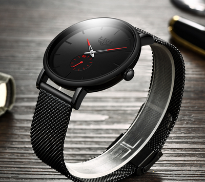 Reloj de Pulsera Hombre con Malla Metálica y Movimiento de Cuarzo - Image 6