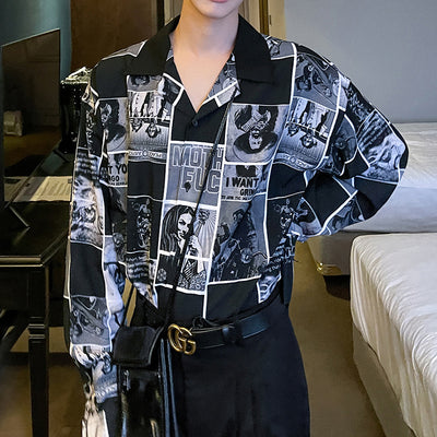 Camisa Manga Larga Estampado Cómics Flores Retro - Image 3