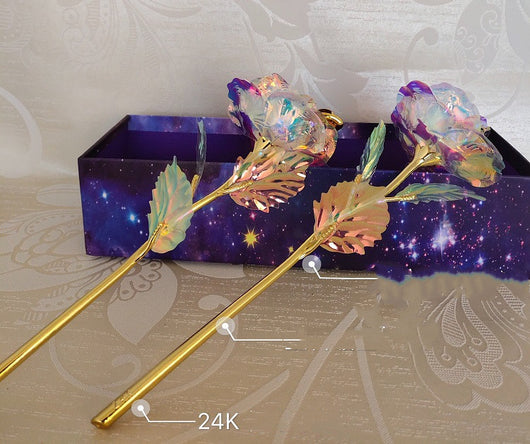 Conjunto de Rosas Doradas Luminosas 24K - Image 12