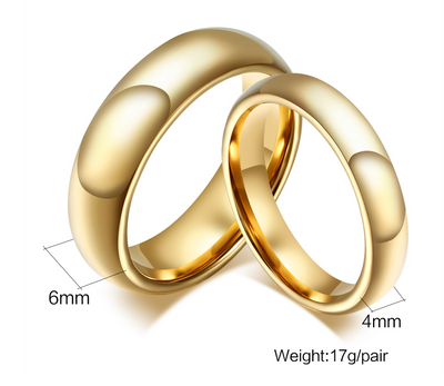 Anillos de Matrimonio Tungsteno Carburo Vintage para Parejas - Diseño Chapado en Oro - Image 4