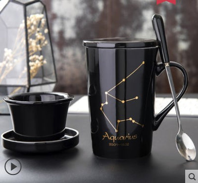 Taza de Cerámica Creativa con Tapa, Cuchara y Filtro para Té - Image 16