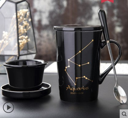 Taza de Cerámica Creativa con Tapa, Cuchara y Filtro para Té - Image 16