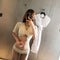 Bikini Tejido Beige con Mangas Cortas Divididas