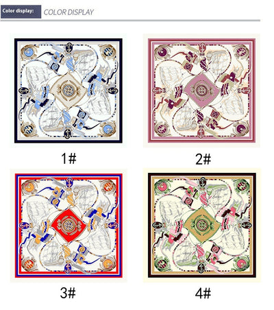 Pañuelo de Seda Estampado Náutico - Bufanda Fashion Versátil - Image 8