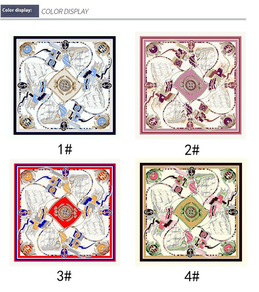 Pañuelo de Seda Estampado Náutico - Bufanda Fashion Versátil - Image 8