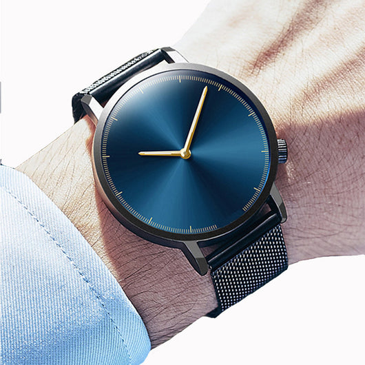 Reloj de Cuarzo Minimalista Unisex con Malla Grabada