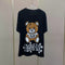 Playera de Pareja Estampado Oso Caricatura Manga Corta Casual