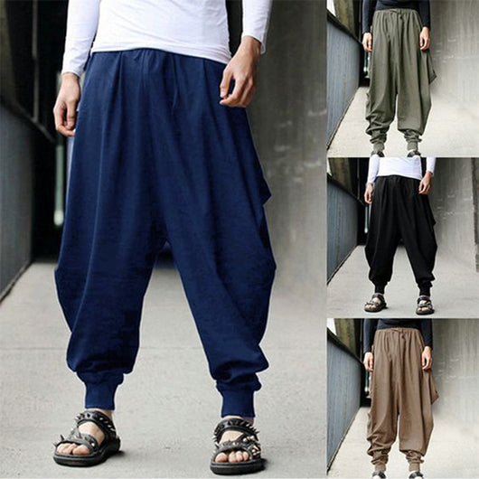 Pantalones Harem Vintage para Hombre - Comodidad y Estilo Retro - Image 7