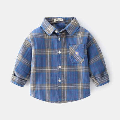 Camisa de Cuadros Infantil con Solapa - Manga Larga para Niños - Image 16