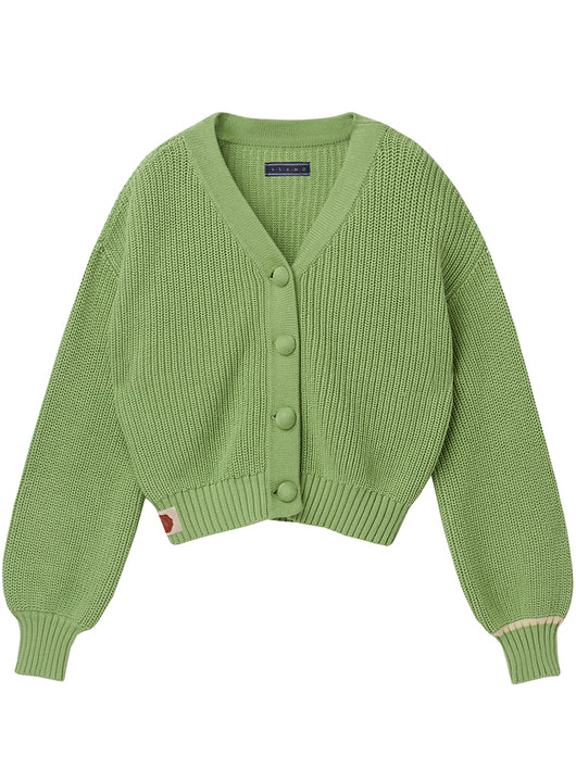 Cardigan de Punto Verde Pasto - Suéter Versátil y Confortable