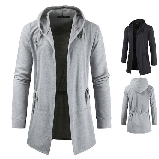 Suéter Cardigan Hoodie Coreano de Largo Medio para Hombre - Image 7