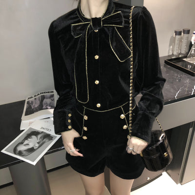 Blusa de Terciopelo con Ribete de Seda Dorada - Elegancia Sofisticada - Image 10