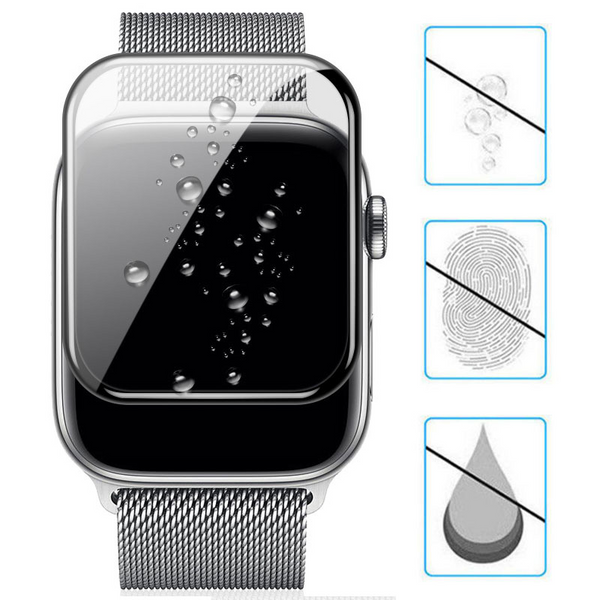 Black border screen protector for Apple Watch Series 4, 40mm, with clear center on a white background.