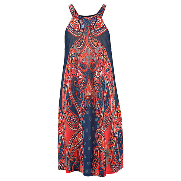 Vestido Holgado Estampado con Hombros Descubiertos