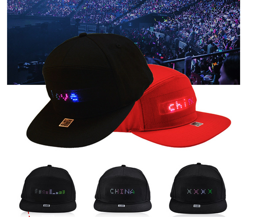 Gorra LED con Pantalla Digital