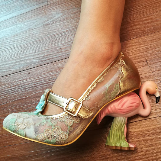 Zapatos de Tacón Alto con Encaje Calado Exquisito - Image 2