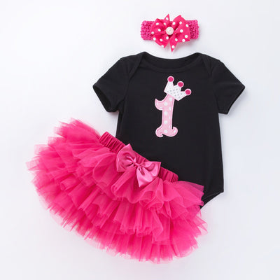 Mono Corto de Algodón Estampado Rosa Rojo para Bebé - Image 18