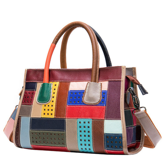 Bolso Patchwork de Cuero Genuino - Image 4