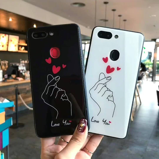 Funda de Cristal Templado para iPhone 11 Pro Max con Gestos de Corazón Compatible con Apple