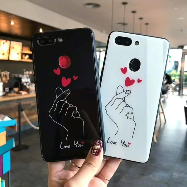 Funda de Cristal Templado para iPhone 11 Pro Max con Gestos de Corazón Compatible con Apple