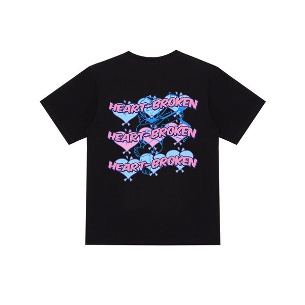 Camiseta Estampada Retro Corazón Amor Manga Corta