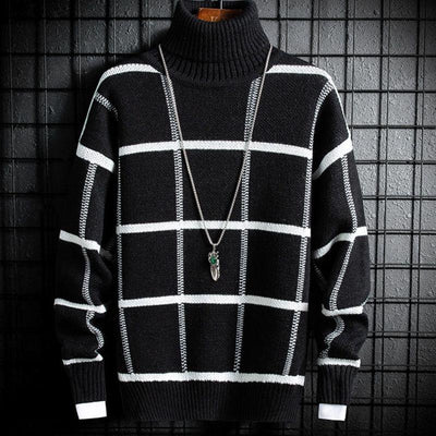 Suéter de Invierno para Niños Cuello Alto Estilo Coreano Tartán Cálido - Image 10