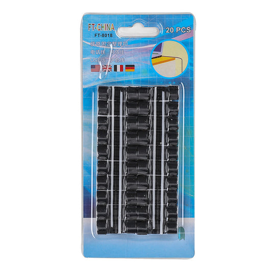 Organizador Adhesivo de Cables y Cordones - Clips de Sujeción para Gestión de Cableado