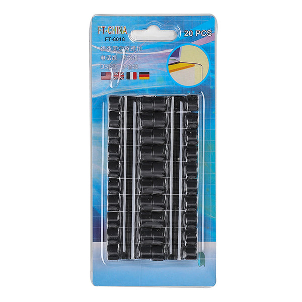 Organizador Adhesivo de Cables y Cordones - Clips de Sujeción para Gestión de Cableado