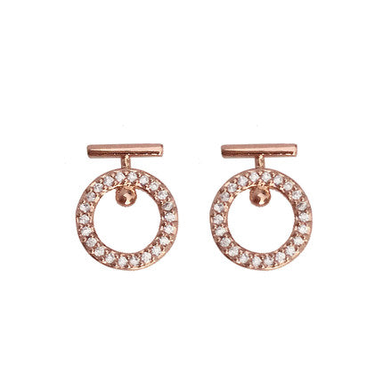 Aretes de Plata Pura Chapados en Oro Rosa - Diseño Delicado Estilo Coreano - Image 4