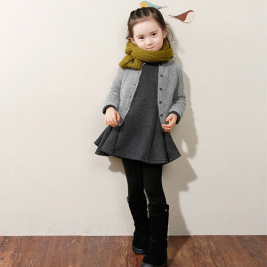 Vestido Infantil de Terciopelo Grueso con Volantes para Otoño e Invierno - Image 6