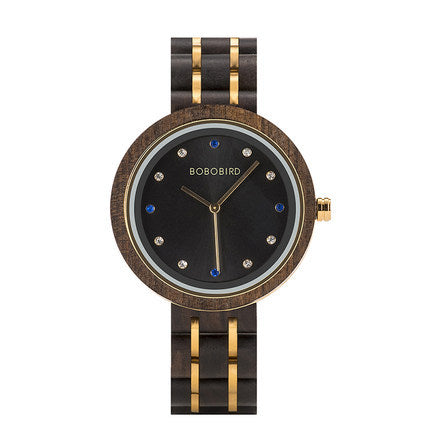 Reloj BOBO BIRD Oro y Madera Entre Estrellas