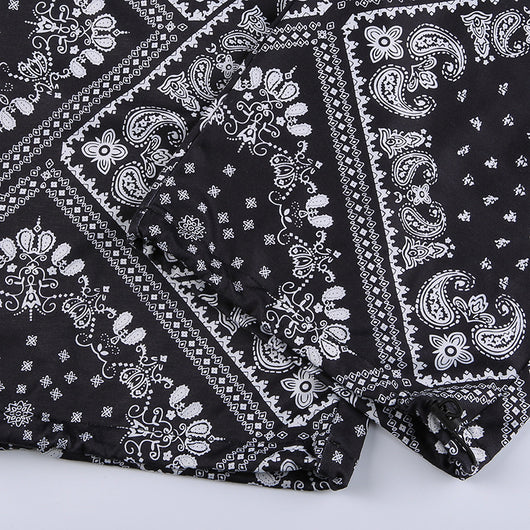 Falda Cintura Alta Estampado Flores de Anacardo con Diseño Asimétrico y Detalle Hueco Ajustable - Image 15
