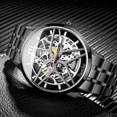 Reloj Mecánico Automático Impermeable con Esfera Hueca para Hombre