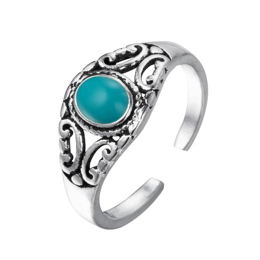 Anillo de Moda con Piedra Azul Elegante