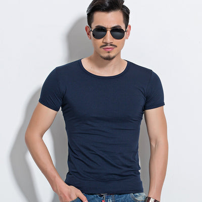 Camiseta Básica de Cuello Redondo Manga Corta para Verano - Image 8