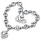 Crystal peach heart sparkling diamond all-match bracelet Plateado Blanco