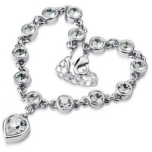 Pulsera de Diamantes Brillantes con Corazón de Durazno Cristalino - Image 16