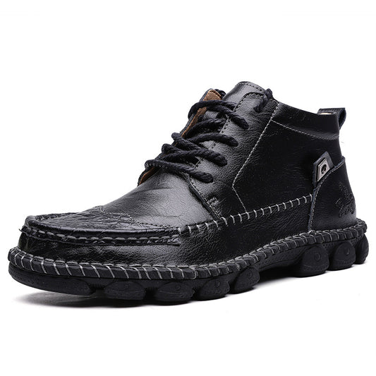 Botas Altas de Trabajo en Cuero - Zapatos Versátiles para Hombre