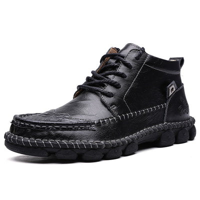 Botas Altas de Trabajo en Cuero - Zapatos Versátiles para Hombre
